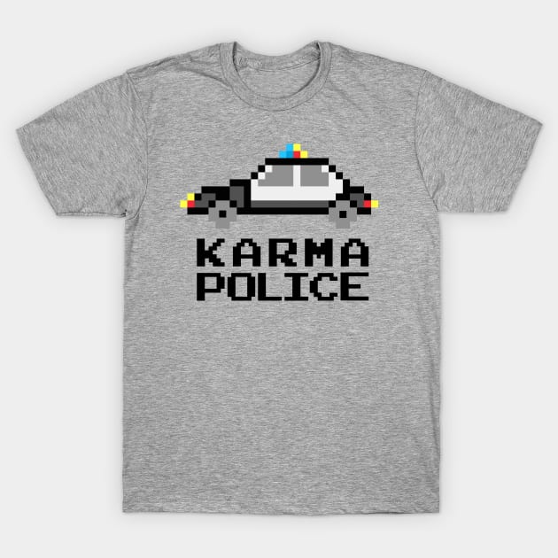 Karma Police - 16-Bit Video Game Cop Car T-Shirt by TwistedCharm